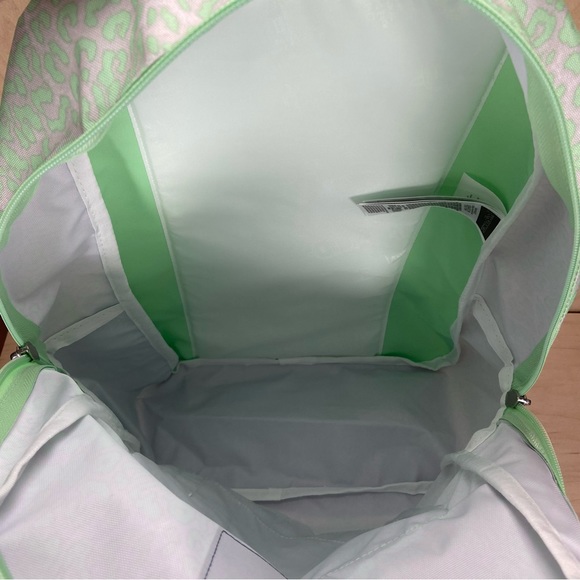 JanSport Backpack Cross Town Digital Cheetah Print School Bag Lime Grey NWT - Picture 3 of 6